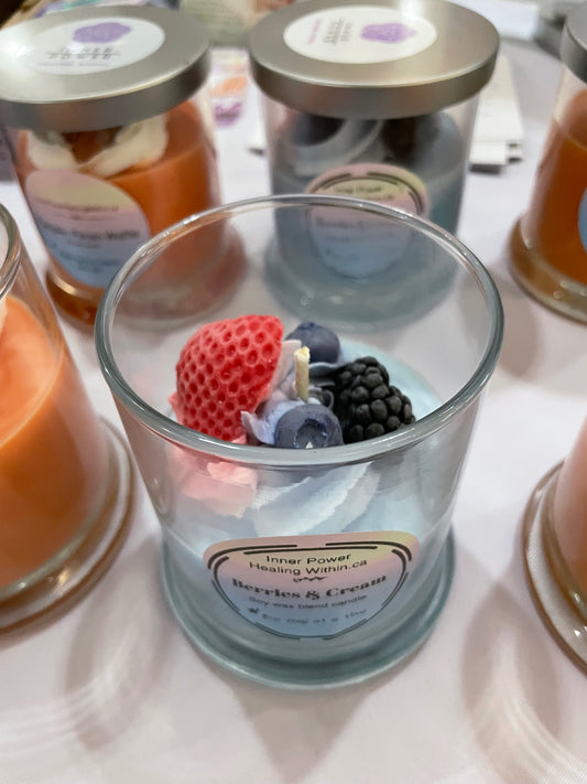Berries and Cream dessert soy candle