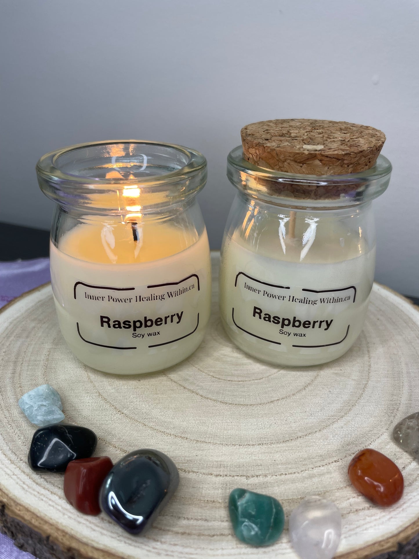 Raspberry soy wax candle