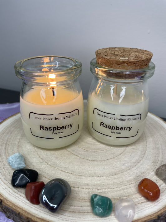 Raspberry soy wax candle