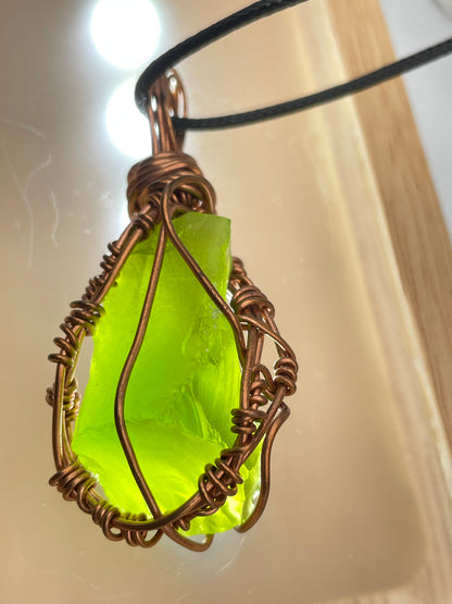 Cats Eye Green Andara Pendant